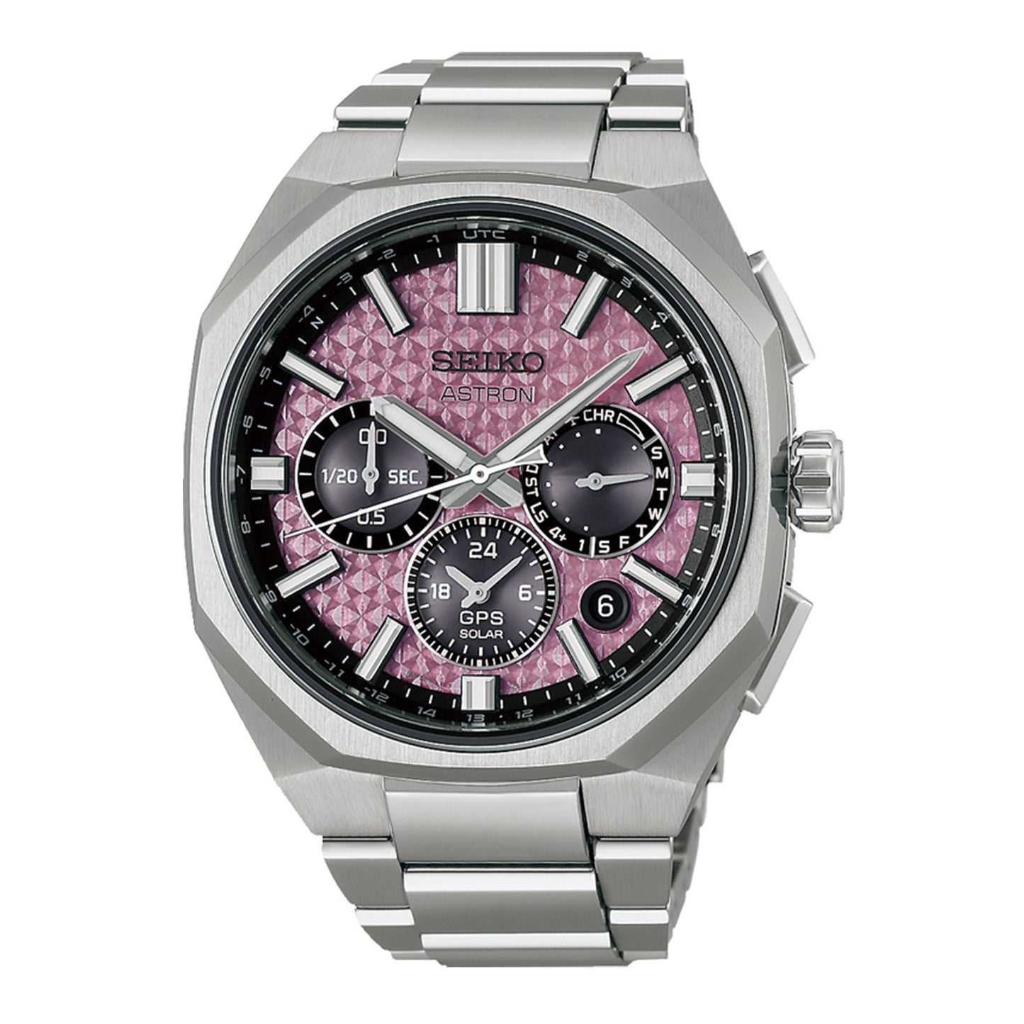 Titanium GPS Solar Limited Edition Watch Crystal Pink HAB006J1