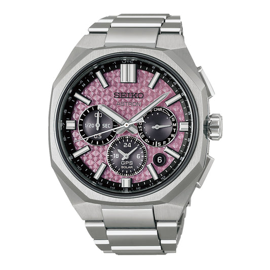 Titanium GPS Solar Limited Edition Watch Crystal Pink HAB006J1
