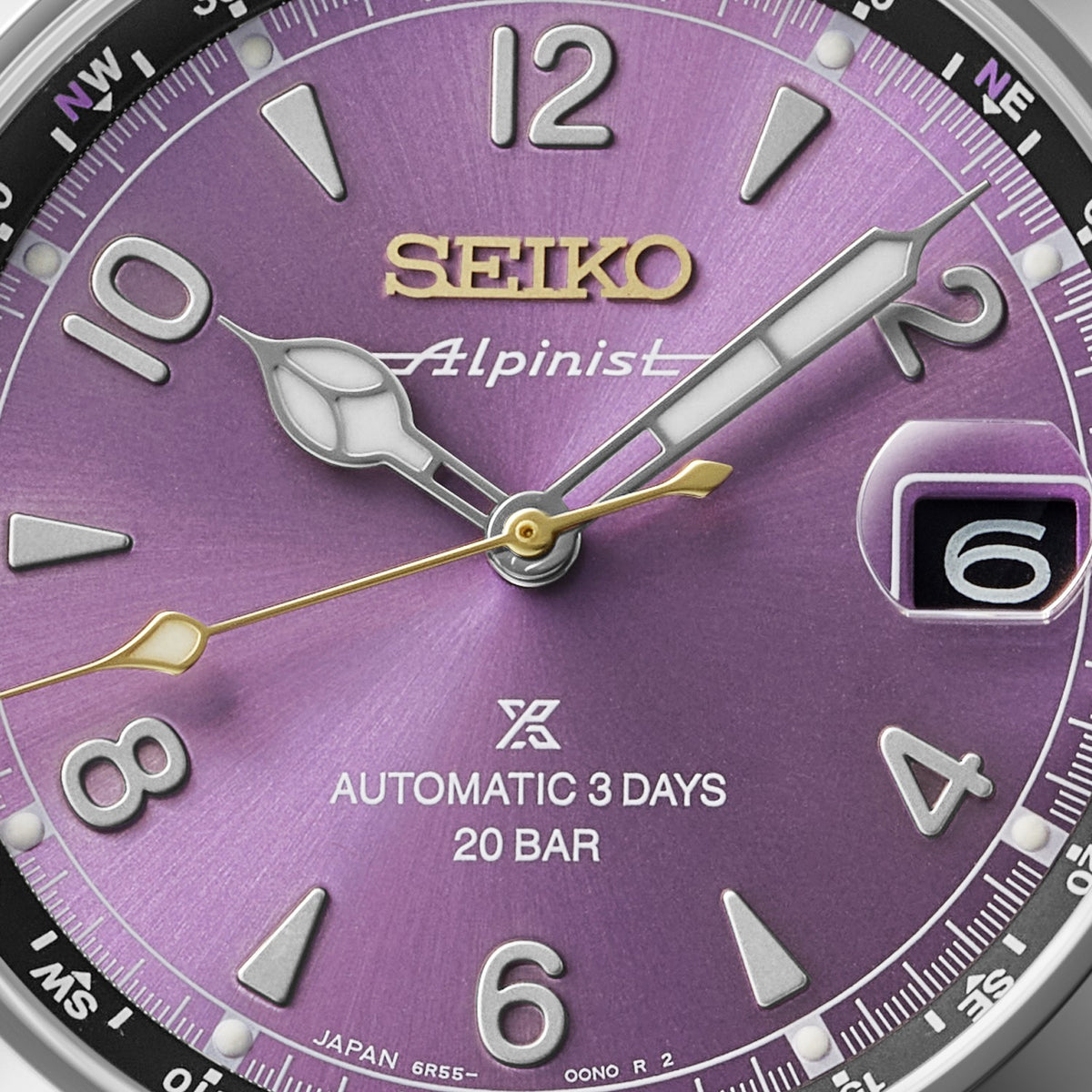 HCB006J1 Seiko Prospex 145th Anniversary 200m Diver's Automatic Limited Edition Watch on Leather Strap with Date in 'Edo Purple' Dial