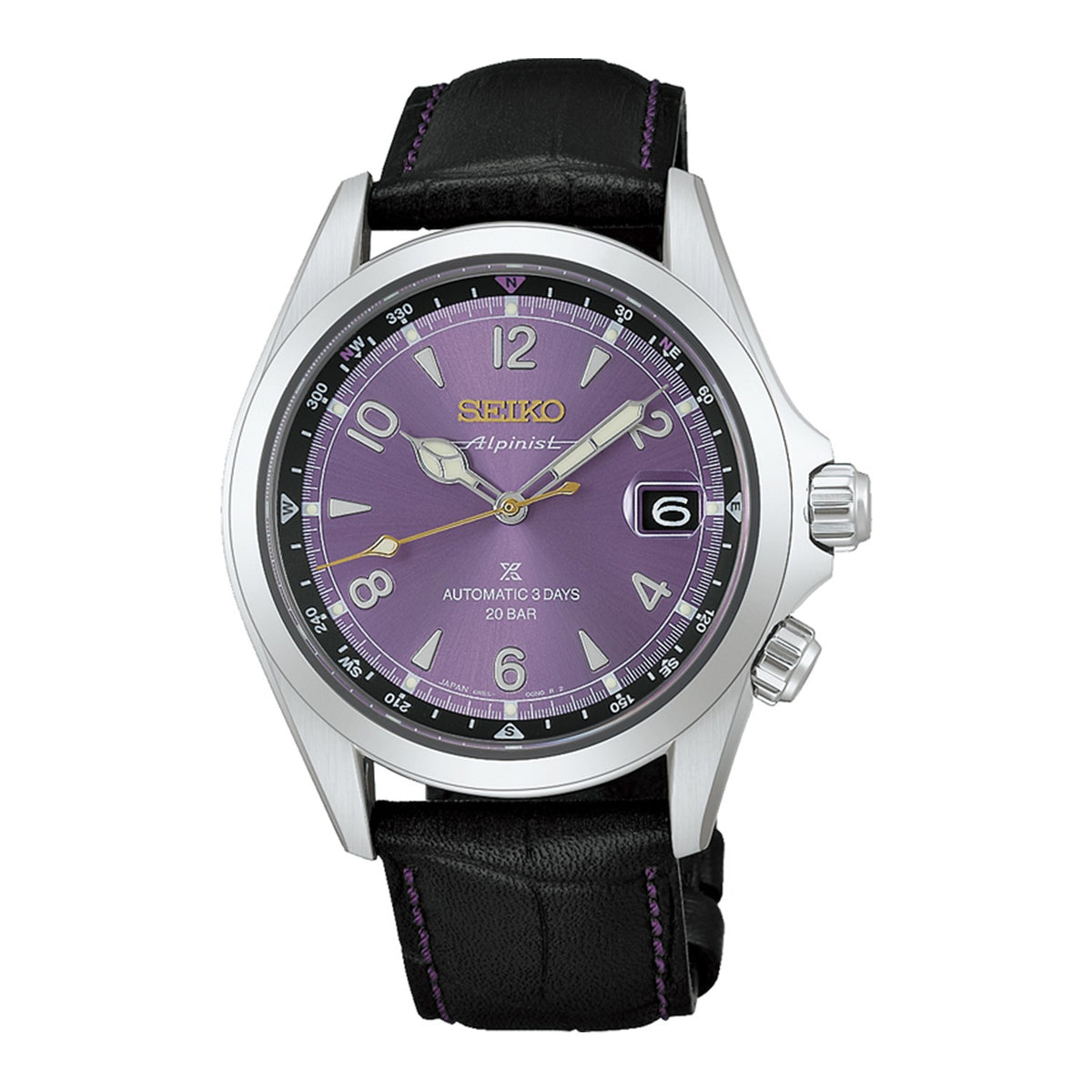 HCB006J1 Seiko Prospex 145th Anniversary 200m Diver's Automatic Limited Edition Watch on Leather Strap with Date in 'Edo Purple'