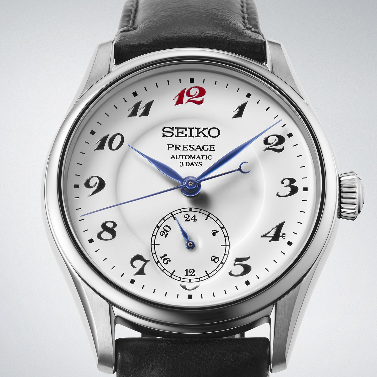 HCC005J1 Seiko Presage Gents Classic Series ‘Craftsmanship’ Stainless Steel Watch on Leather Strap with Enamel Dial Laurel