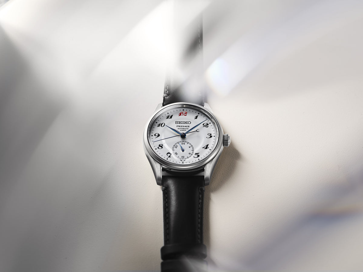 HCC005J1 Seiko Presage Gents Classic Series ‘Craftsmanship’ Stainless Steel Watch on Leather Strap with Enamel Dial Laurel