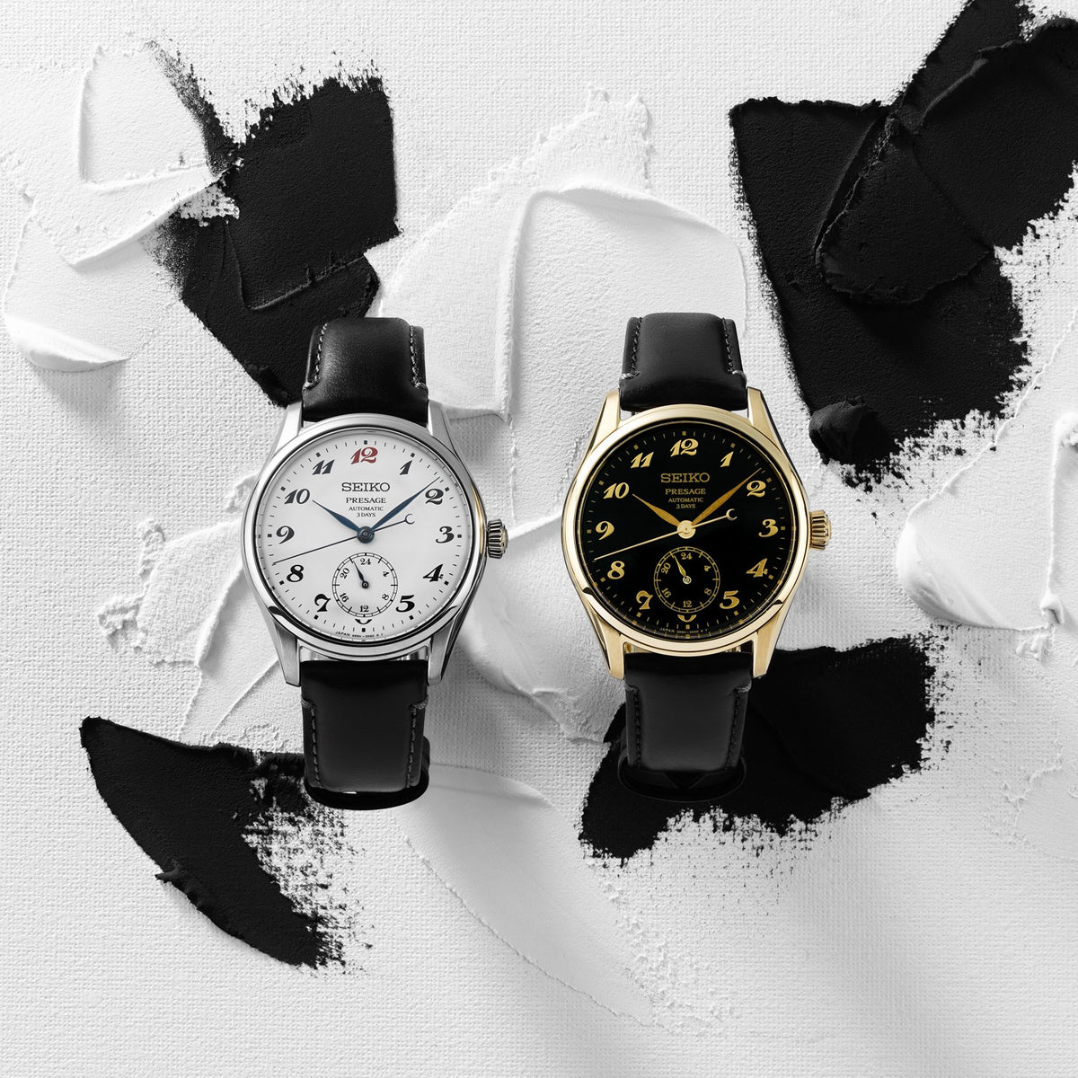 HCC005J1 Seiko Presage Gents Classic Series ‘Craftsmanship’ Stainless Steel Watch on Leather Strap with Enamel Dial Laurel
