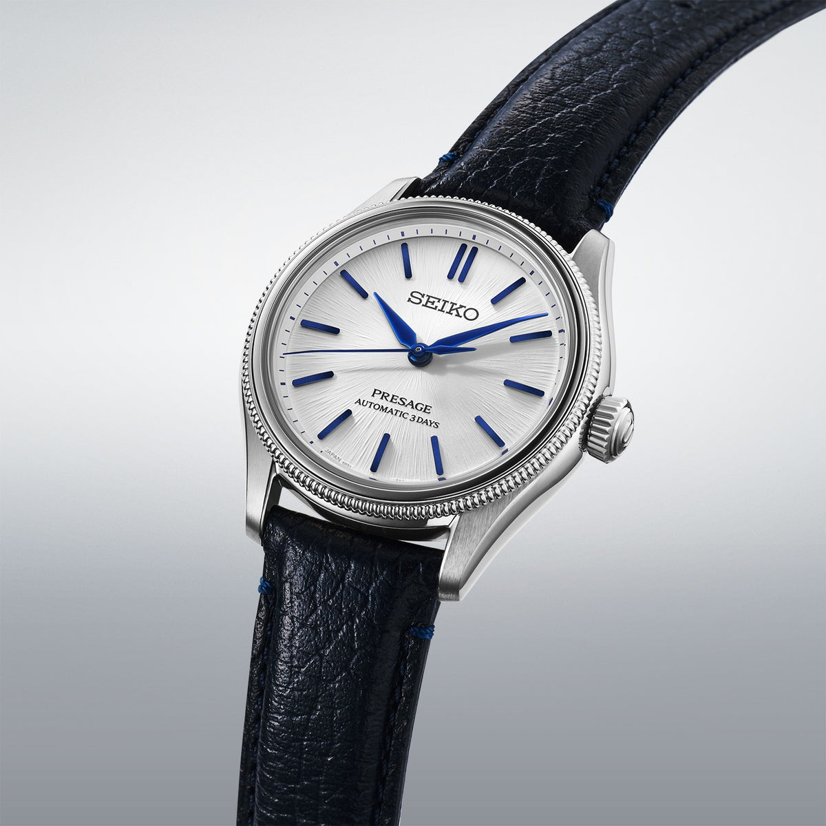 HCC004J1 SEIKO PRESAGE AUTOMATIC WATCH ON LEATHER STRAP LIMITED EDITION CLASSIC SERIES IN SHIRO-NERI ANGLE