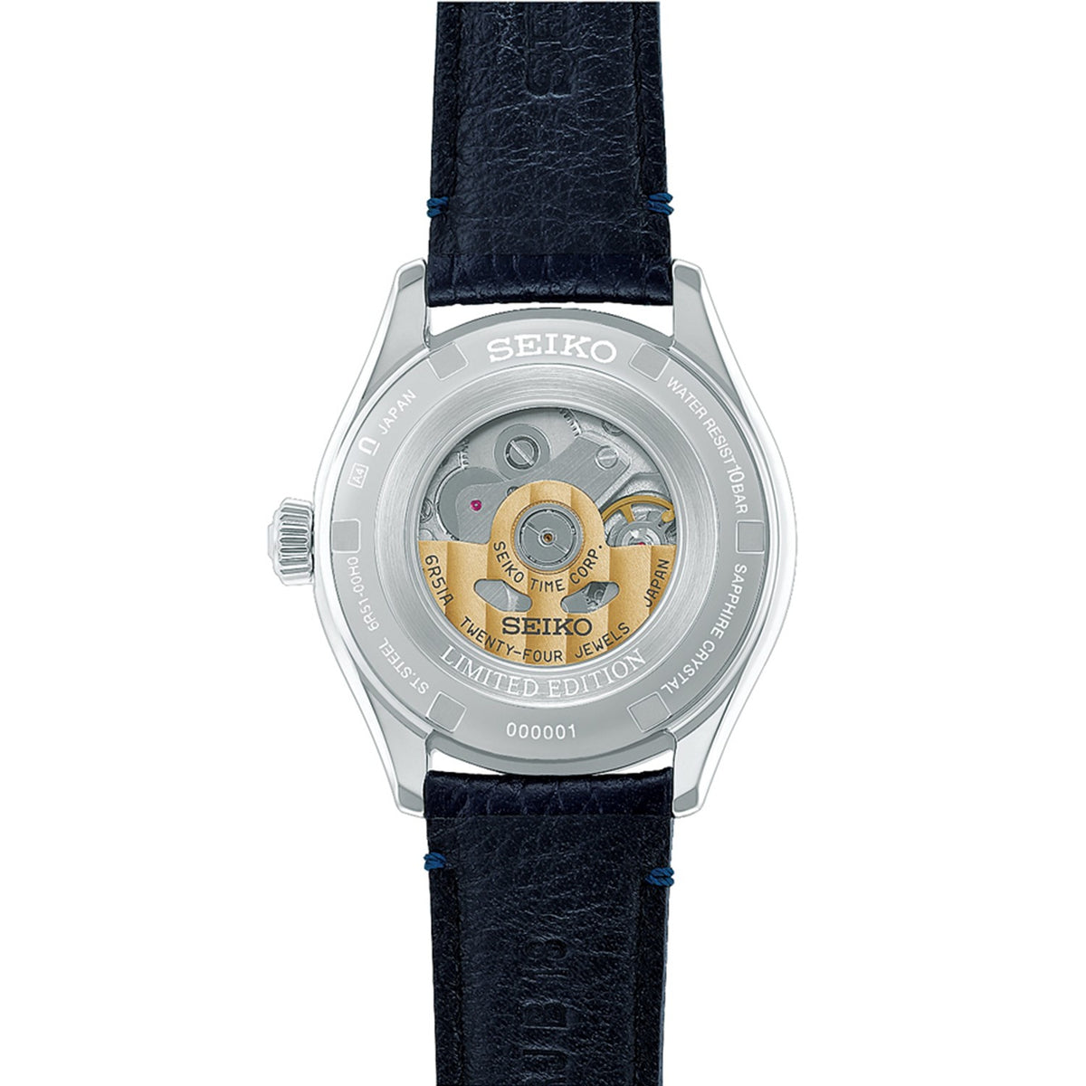 HCC004J1 SEIKO PRESAGE AUTOMATIC WATCH ON LEATHER STRAP LIMITED EDITION CLASSIC SERIES IN SHIRO-NERI BACK