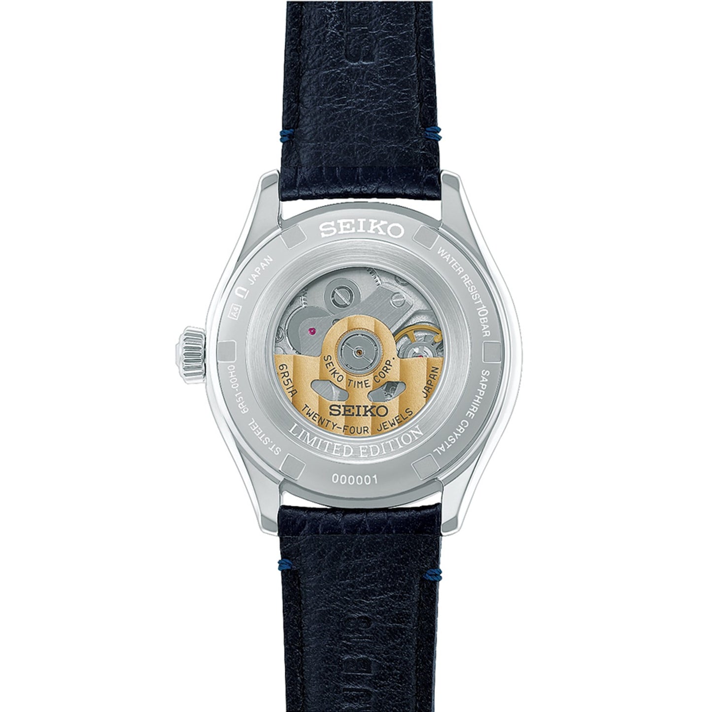 HCC004J1 SEIKO PRESAGE AUTOMATIC WATCH ON LEATHER STRAP LIMITED EDITION CLASSIC SERIES IN SHIRO-NERI BACK