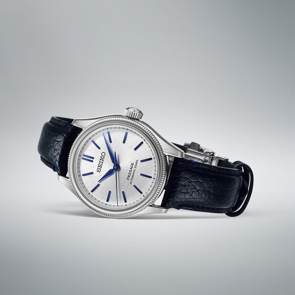 HCC004J1 SEIKO PRESAGE AUTOMATIC WATCH ON LEATHER STRAP LIMITED EDITION CLASSIC SERIES IN SHIRO-NERI ANGLE