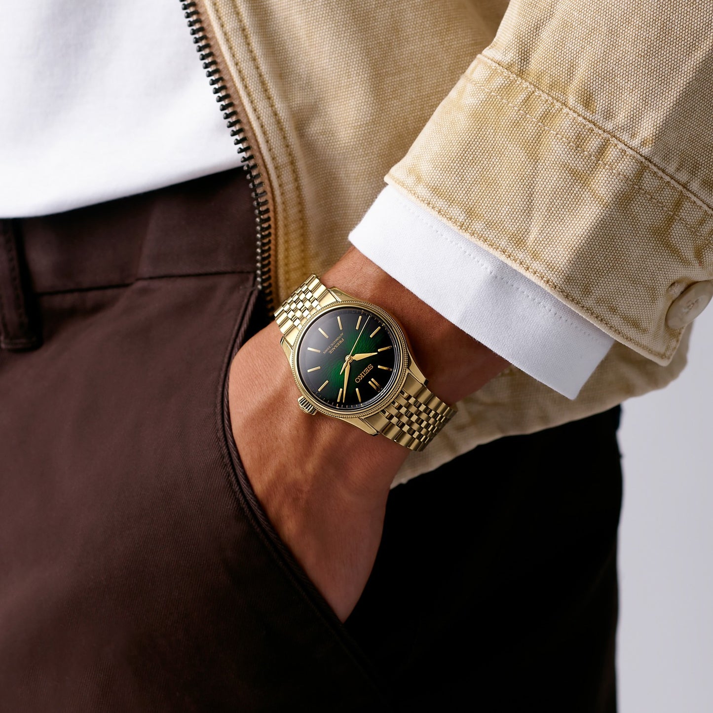 Presage Classic Series Limited Edition Automatic Watch in Matsuba-iro green HCC009J1