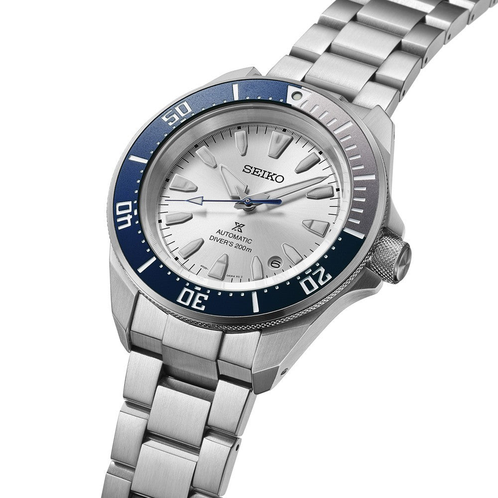 HBB001K1 Seiko 145th Anniversary Prospex Gents Stainless Steel Diver’s Automatic Limited Edition Samurai Watch in Silvertone Angle