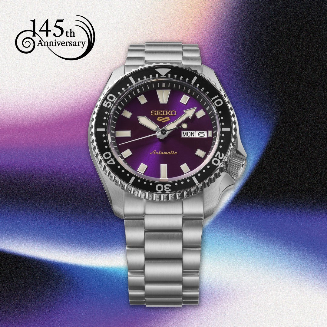 HDB003K1 Seiko 5 Sports Gents 145th Anniversary Limited Edition Automatic Watch in Edo Purple
