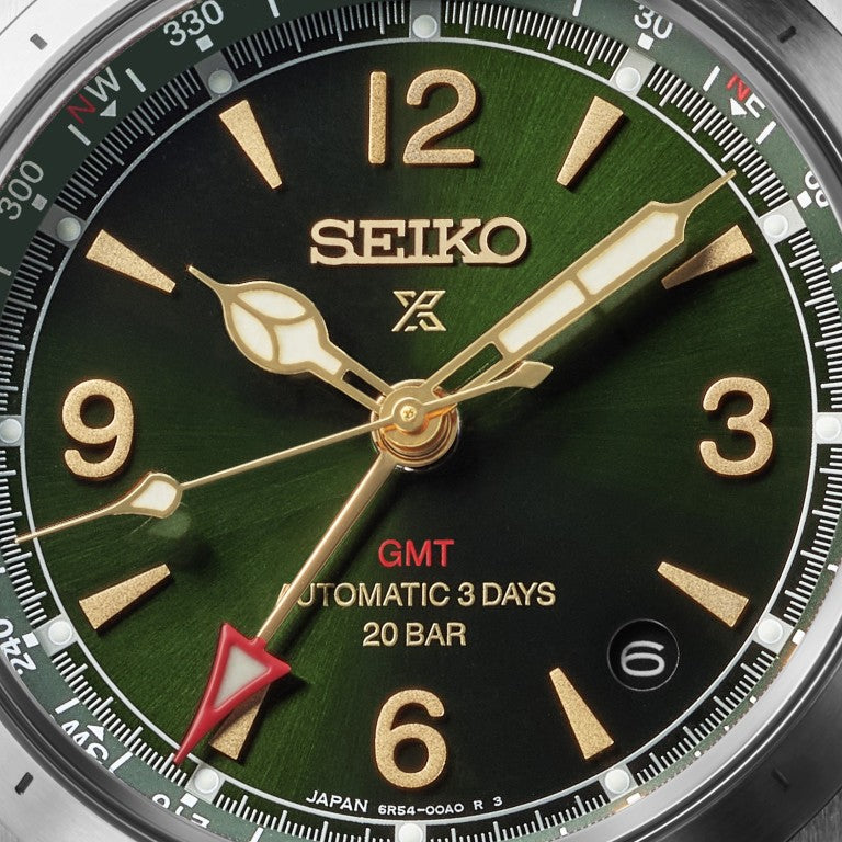 HBC007J1 Seiko Prospex Gents GMT Automatic Watch on Leather Strap Alpinist Dial
