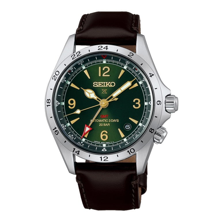 HBC007J1 Seiko Prospex Gents GMT Automatic Watch on Leather Strap Alpinist