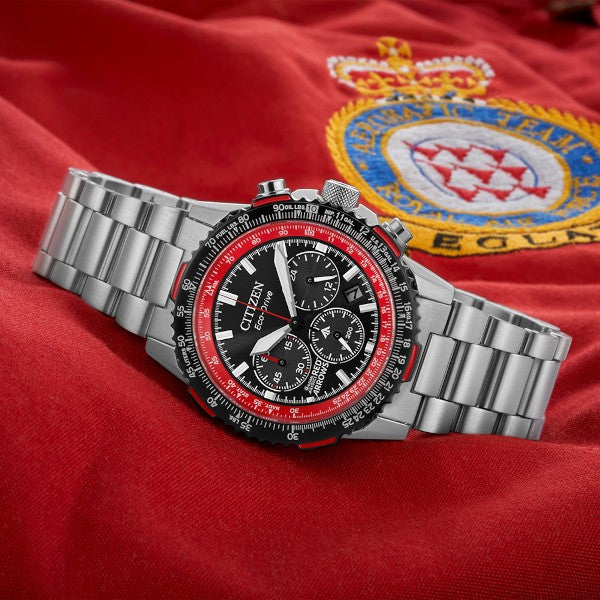 Gents Stainless Steel Eco-Drive Red Arrows Watch on Bracelet CA4666-56E