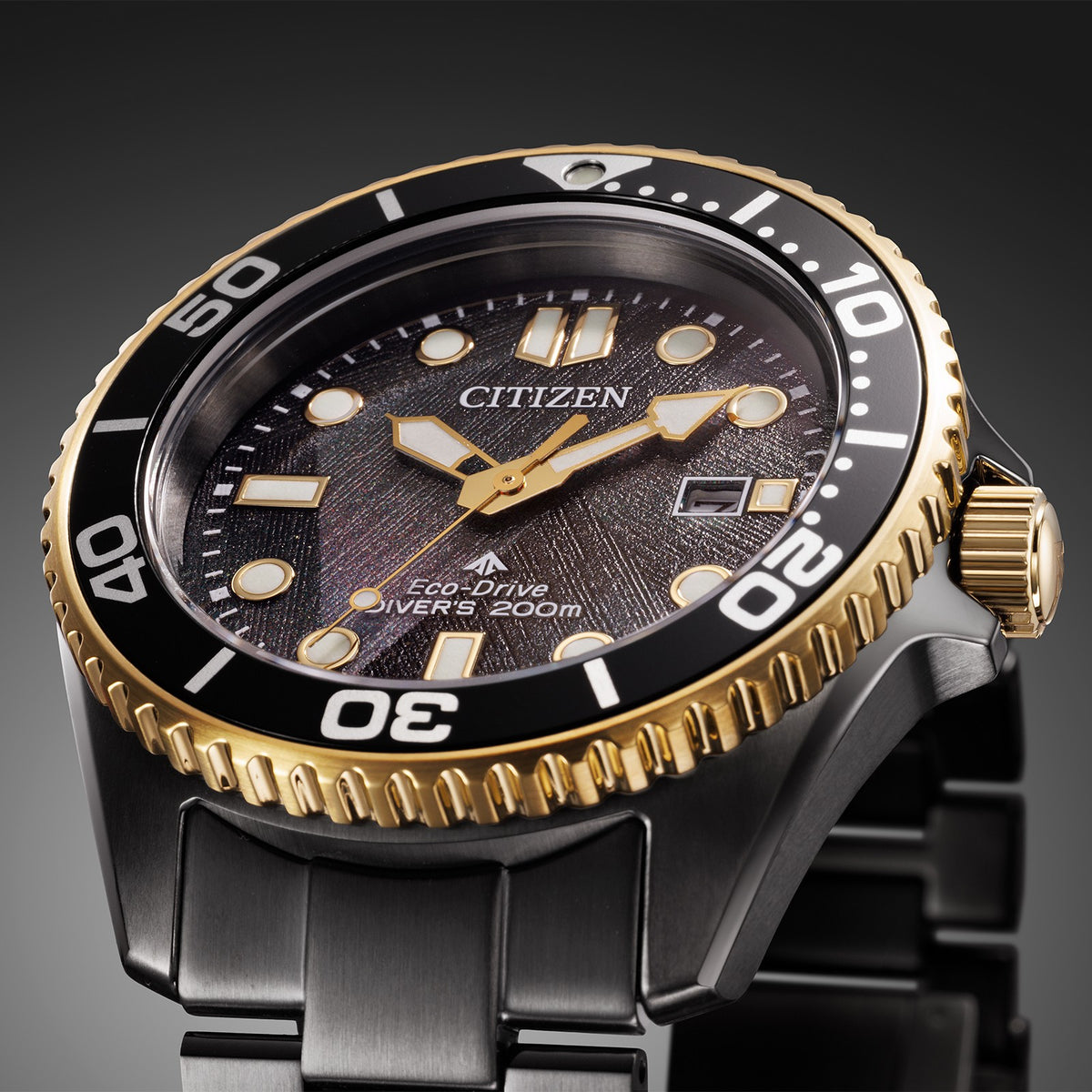 Promaster 2 Tone Steel Diver's Eco-Drive Watch on Bracelet with Date BN0264-53E
