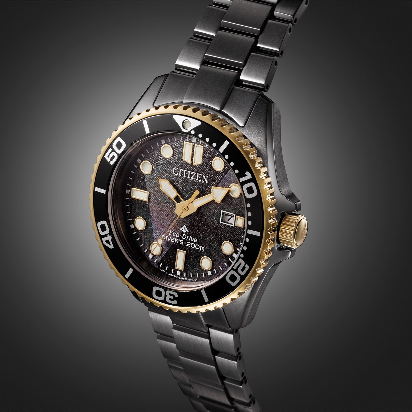 Promaster 2 Tone Steel Diver's Eco-Drive Watch on Bracelet with Date BN0264-53E