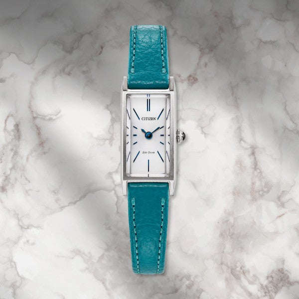 Ladies Stainless Steel Eco-Drive Watch on Leather Strap EG7120-00A