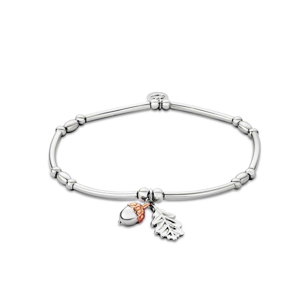 3SROY911 Royal Clogau Ladies Sterling Silver and Gold Oak Leaf Affinity Bracelet