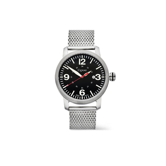 4S00053 Clogau Gents Stainless Steel Battery Watch with Date Elwy Bracelet