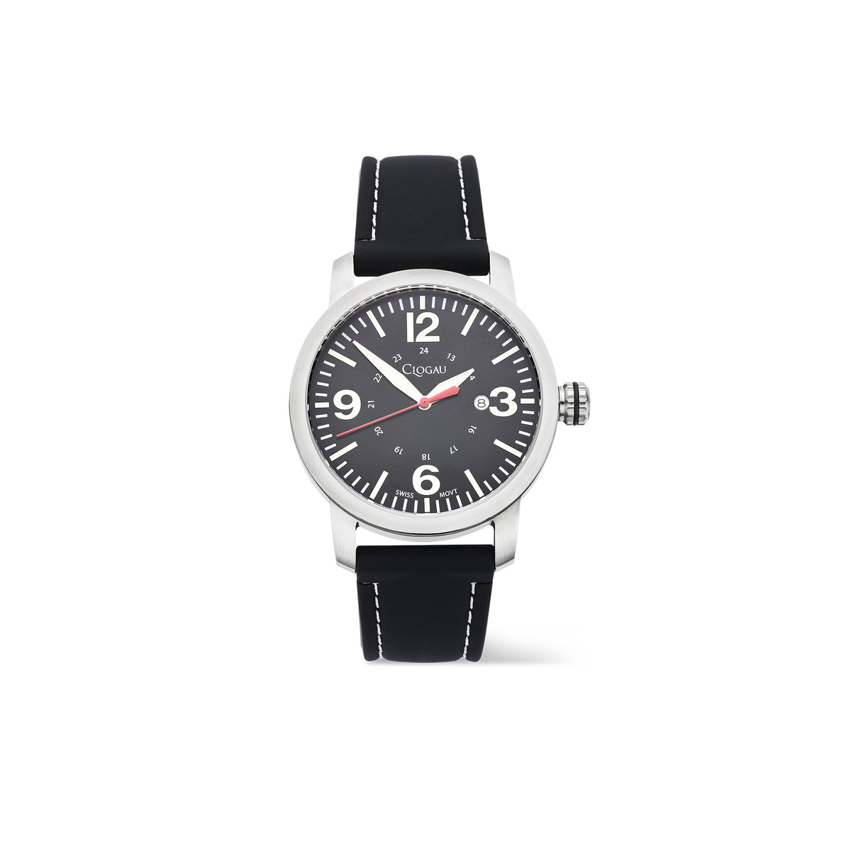 4S00053 Clogau Gents Stainless Steel Battery Watch with Date Elwy Strap