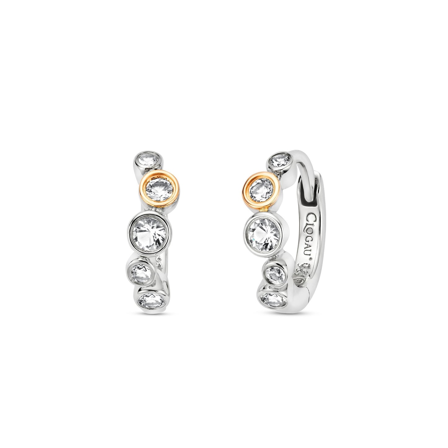Silver and Gold Ladies Celebration Hoop Earrings 3SCEL932