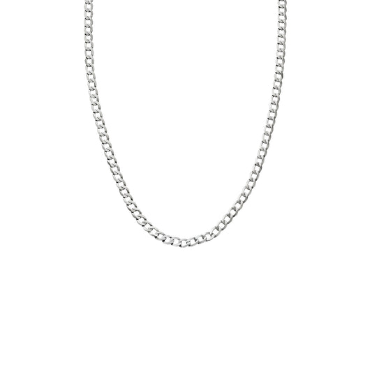 3SINS892 Sterling Silver and Welsh Gold Insignia Curb Chain 24" or 60cm