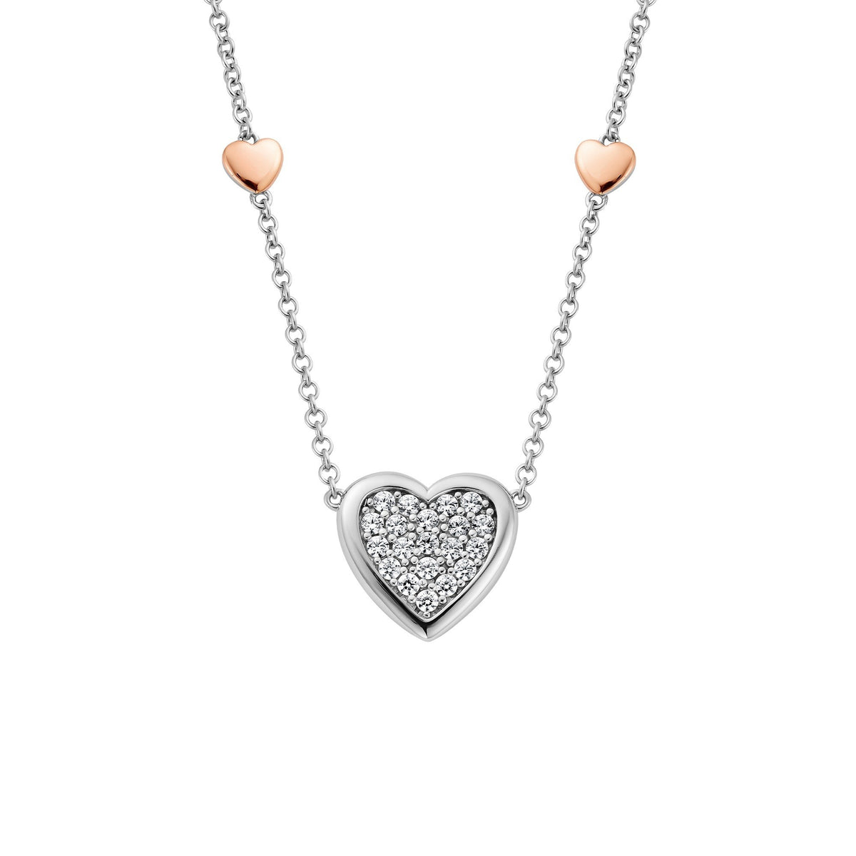 Silver and Gold Forever Yours Love Heart Pendant 3SFYO1008