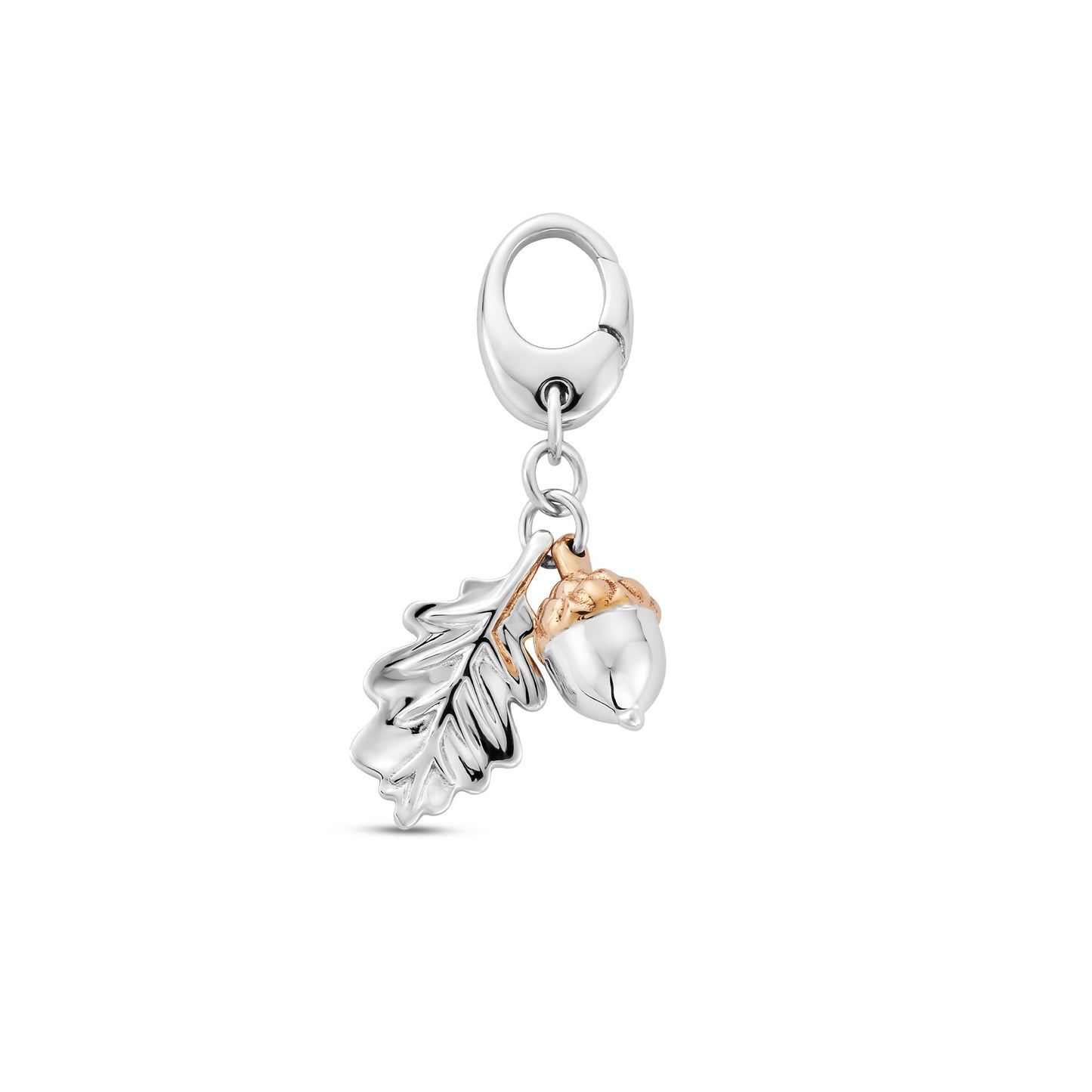 Silver and Gold Ladies Insignia Oak Leaf Charm 3SROY1000