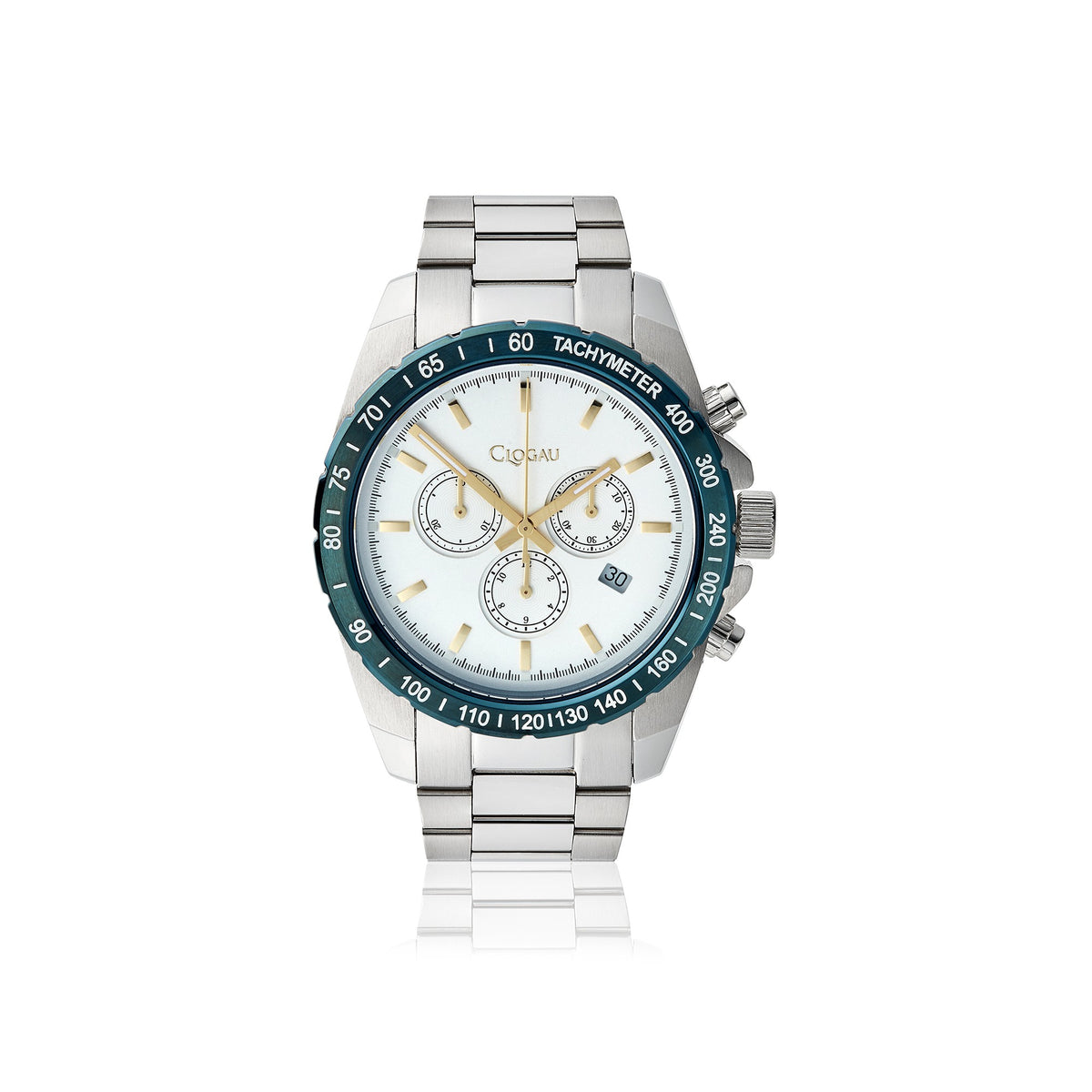4S00019 Clogau Gents Stainless Steel Quartz Battery Chronograph Watch on Bracelet Brenig