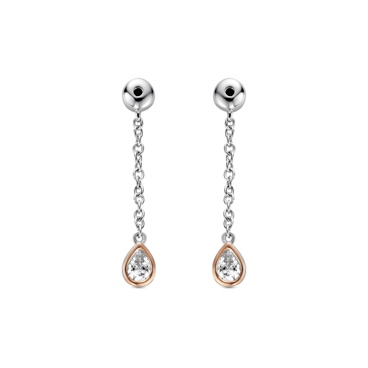 Silver & Gold Ladies Celebration Drop Ear Backs 3SCEL1409