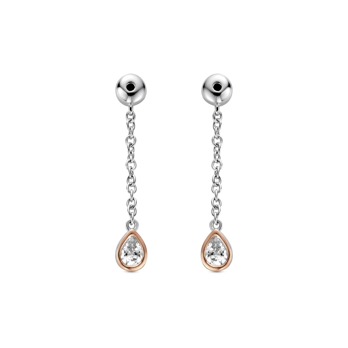 Silver & Gold Ladies Celebration Drop Ear Backs 3SCEL1409