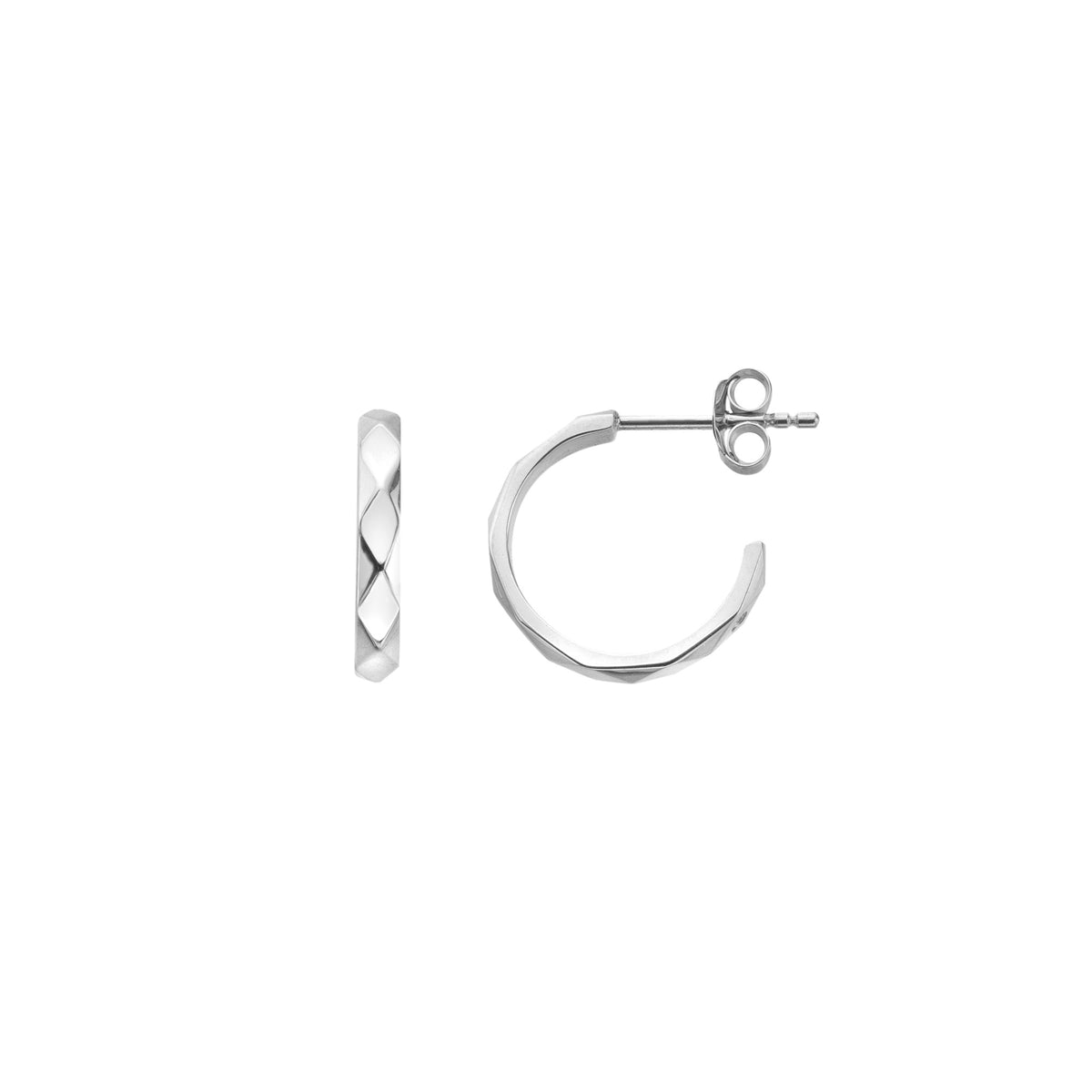 DE882 Hot Diamonds Sterling Silver Ladies Hoop Earrings Harlequin