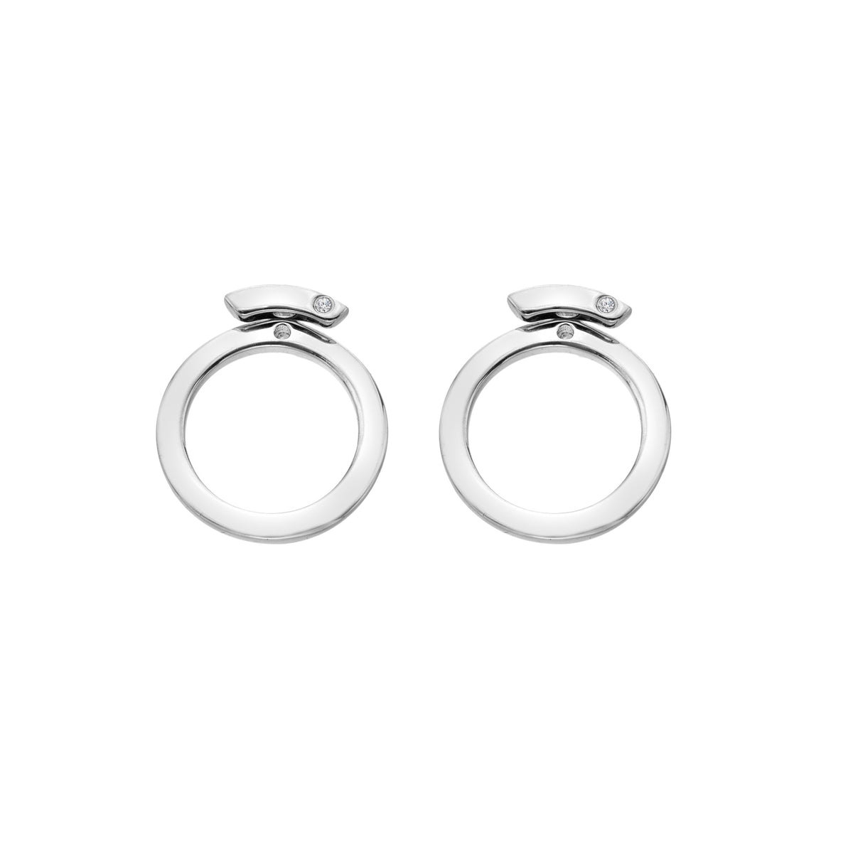 DE886 Hot Diamonds Sterling Silver Ladies Circle Paired Stud Earrings