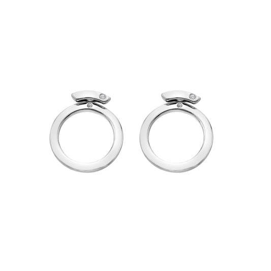 DE886 Hot Diamonds Sterling Silver Ladies Circle Paired Stud Earrings