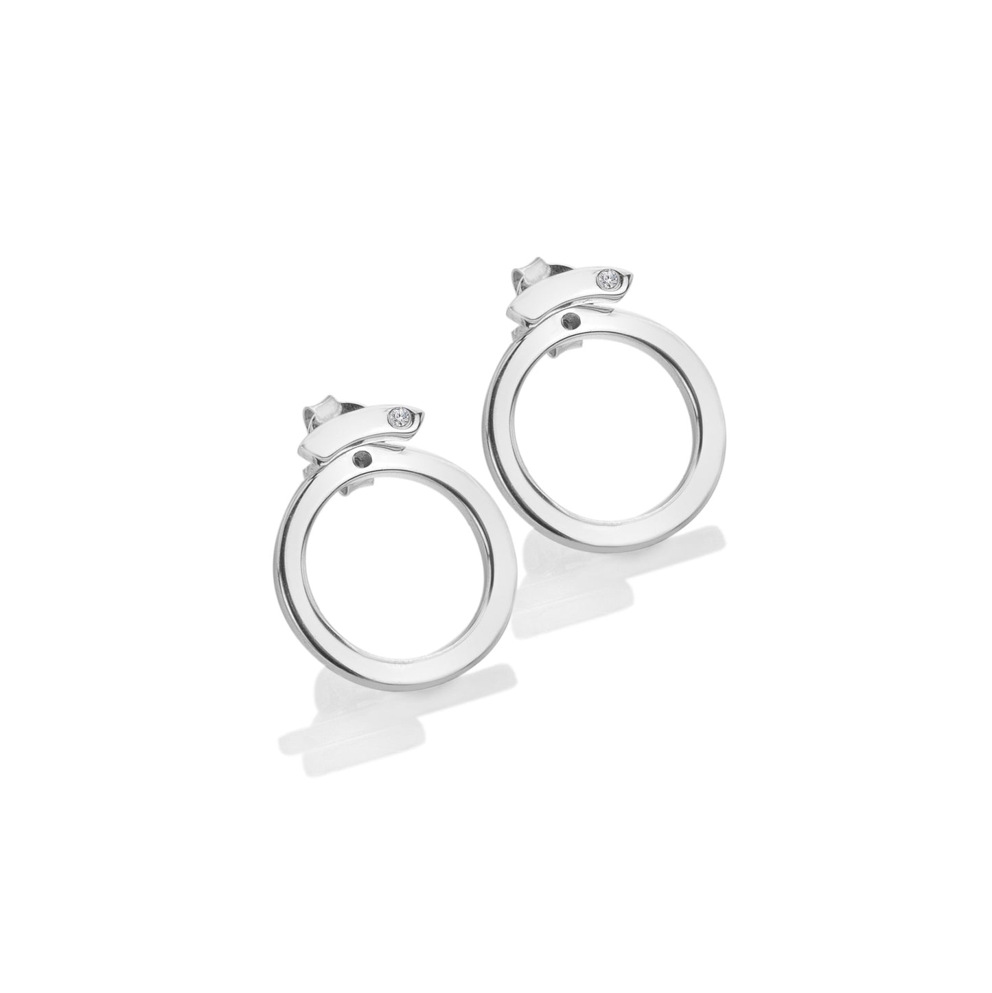 DE886 Hot Diamonds Sterling Silver Ladies Circle Paired Stud Earrings