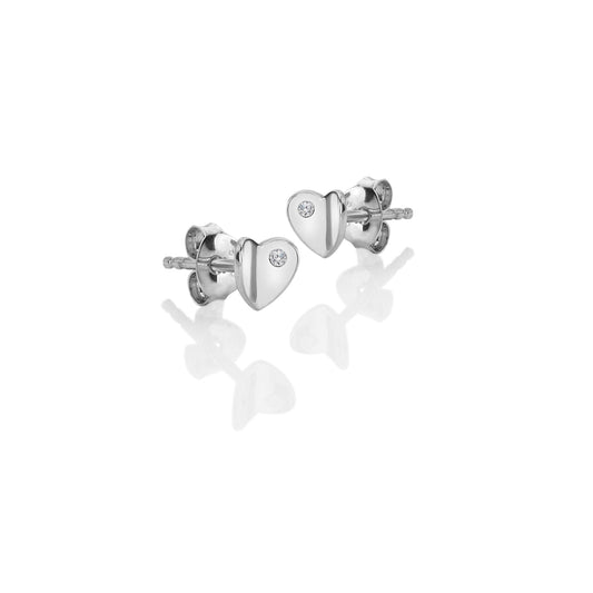 Hot Diamonds Ladies Sterling Silver Heart Stud Earrings DE907 Main