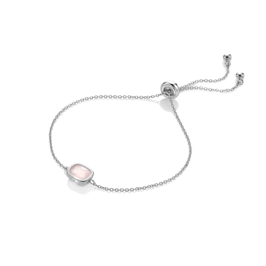 Hot Diamonds Rose Quartz Sterling Silver Slider Bracelet DL734 Main