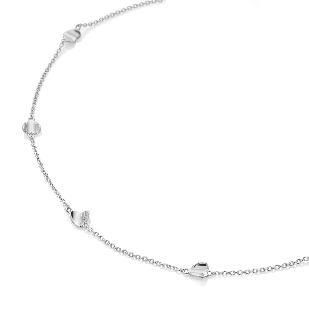 Hot Diamonds Sterling Silver Much Loved Heart Station Necklace DN246