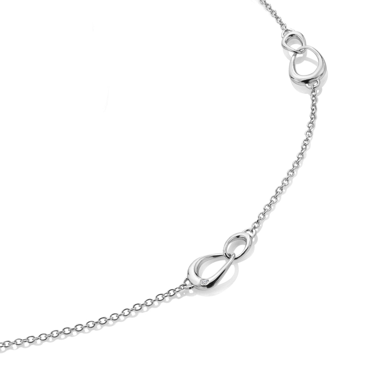 Hot Diamonds Sterling Silver Interlocking Motif Necklace DN249 Links