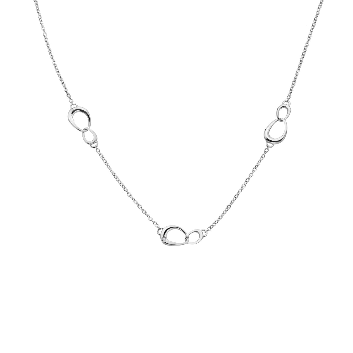 Hot Diamonds Sterling Silver Interlocking Motif Necklace DN249 Main