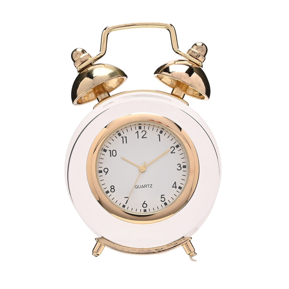 9528 Crystal Twin Bell Miniature Desk Clock by Widdop