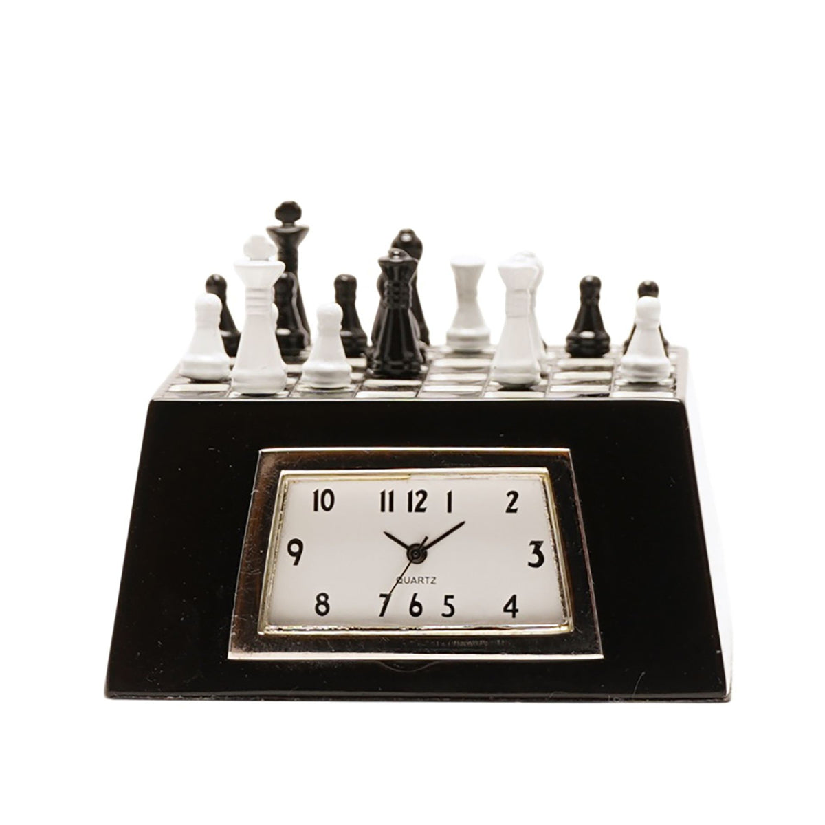 9529 Battery Operated Miniature Desk Clock - Chess Board by Widdop