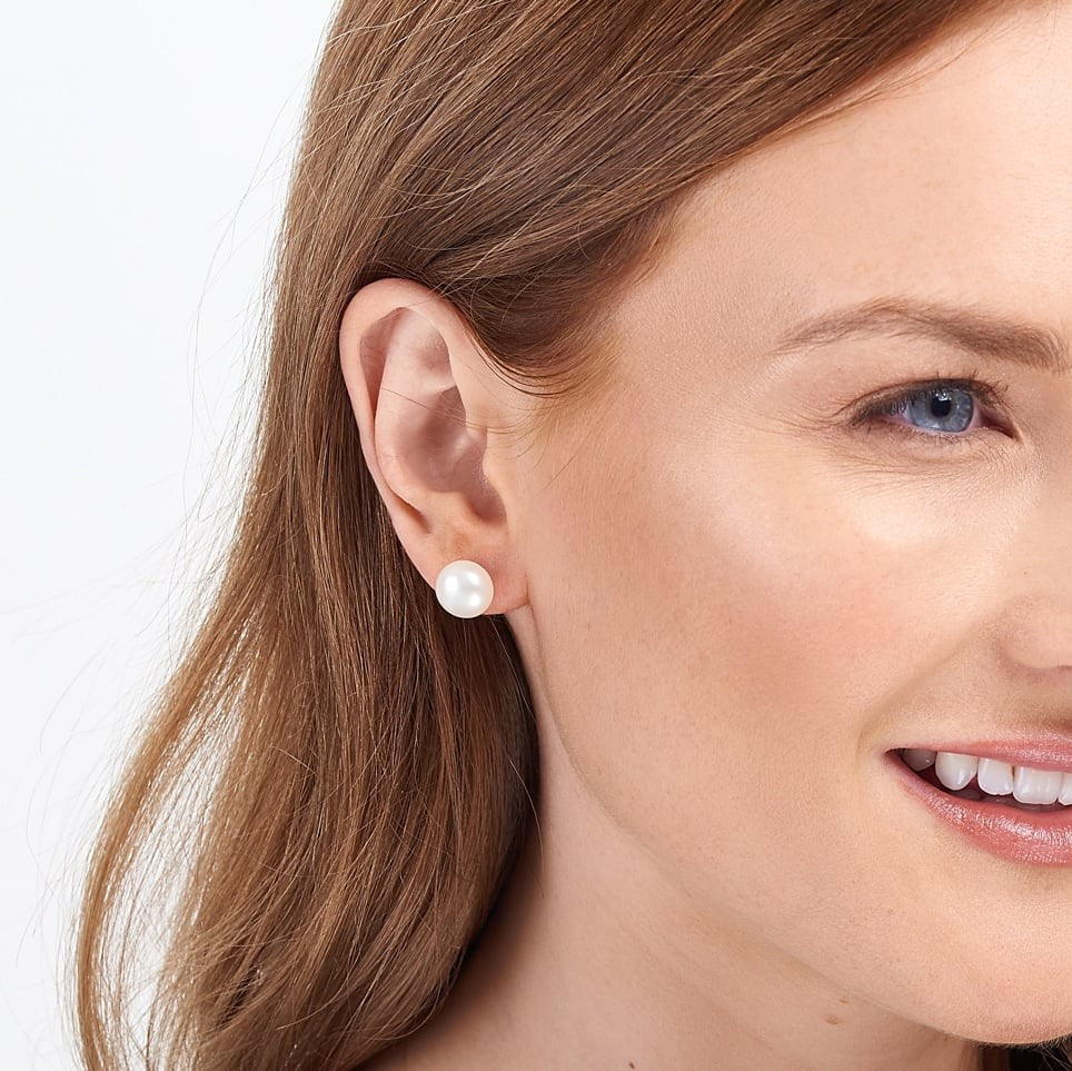 Silver Freshwater Pearl 9mm Stud Earrings 1509946
