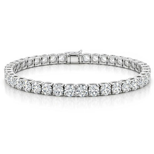 9ct White Gold Ladies Lab Grown Diamond Tennis Bracelet 6.0 Carats