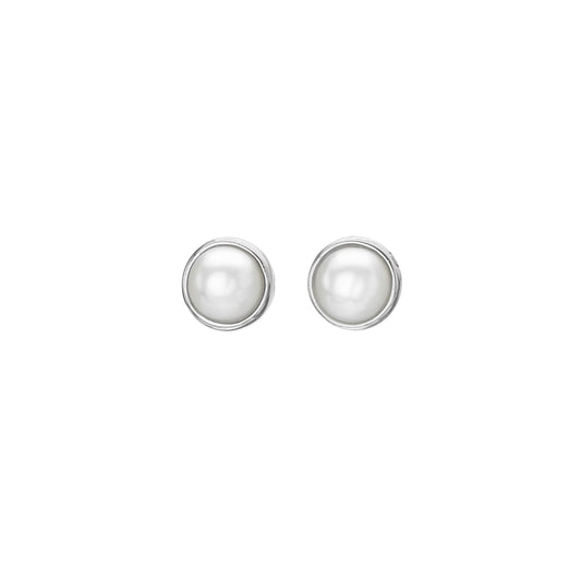 DE712 Hot Diamonds Sterling Silver Ladies Amulets Freshwater Pearl and Diamond Stud Earrings