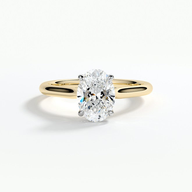 Ladies 18ct Yellow Gold Lab Grown 1.02ct Oval Diamond Single Stone Ring