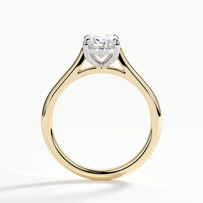 Ladies 18ct Yellow Gold Lab Grown 1.02ct Oval Diamond Single Stone Ring