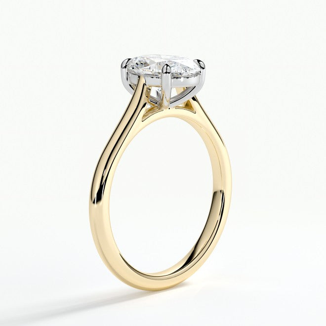 Ladies 18ct Yellow Gold Lab Grown 1.02ct Oval Diamond Single Stone Ring