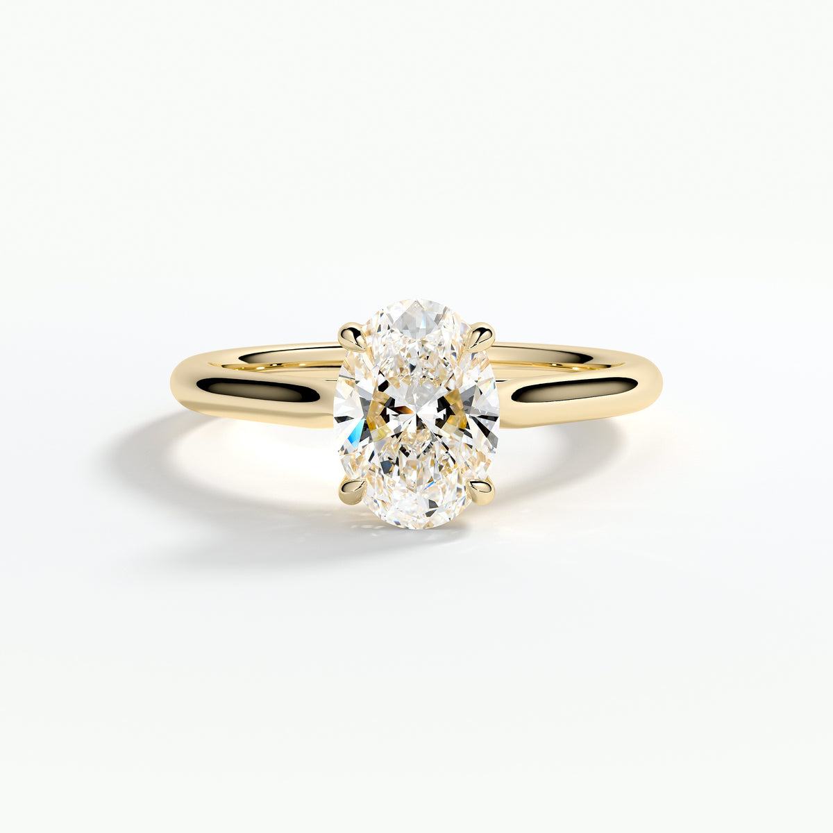 Ladies 18ct Yellow Gold Lab Grown 2.01ct Diamond Single Stone Ring
