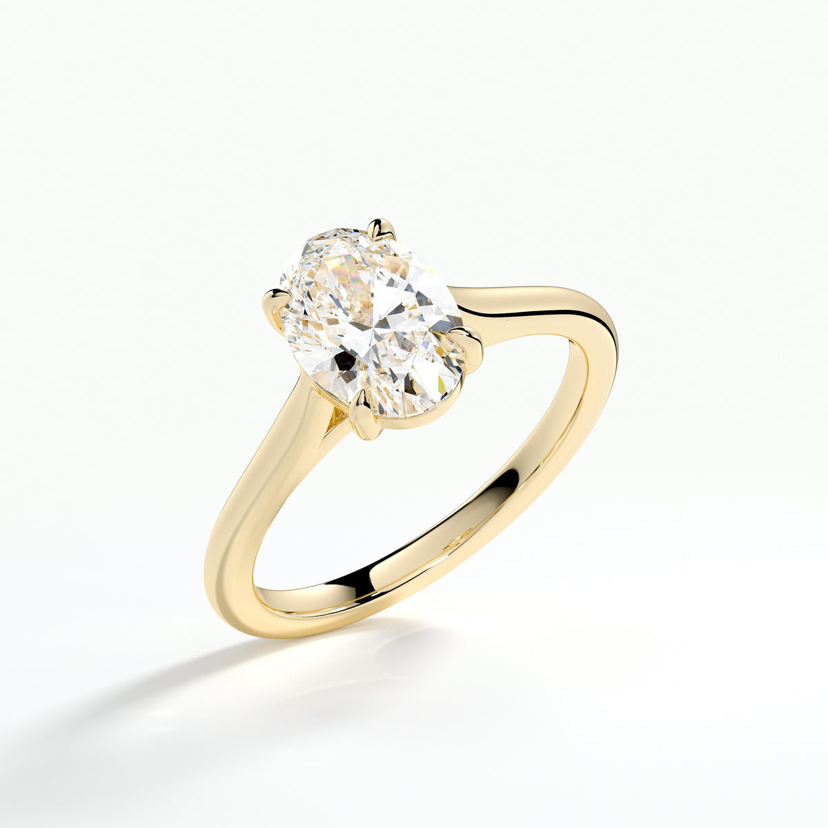 Ladies 18ct Yellow Gold Lab Grown 2.01ct Diamond Single Stone Ring
