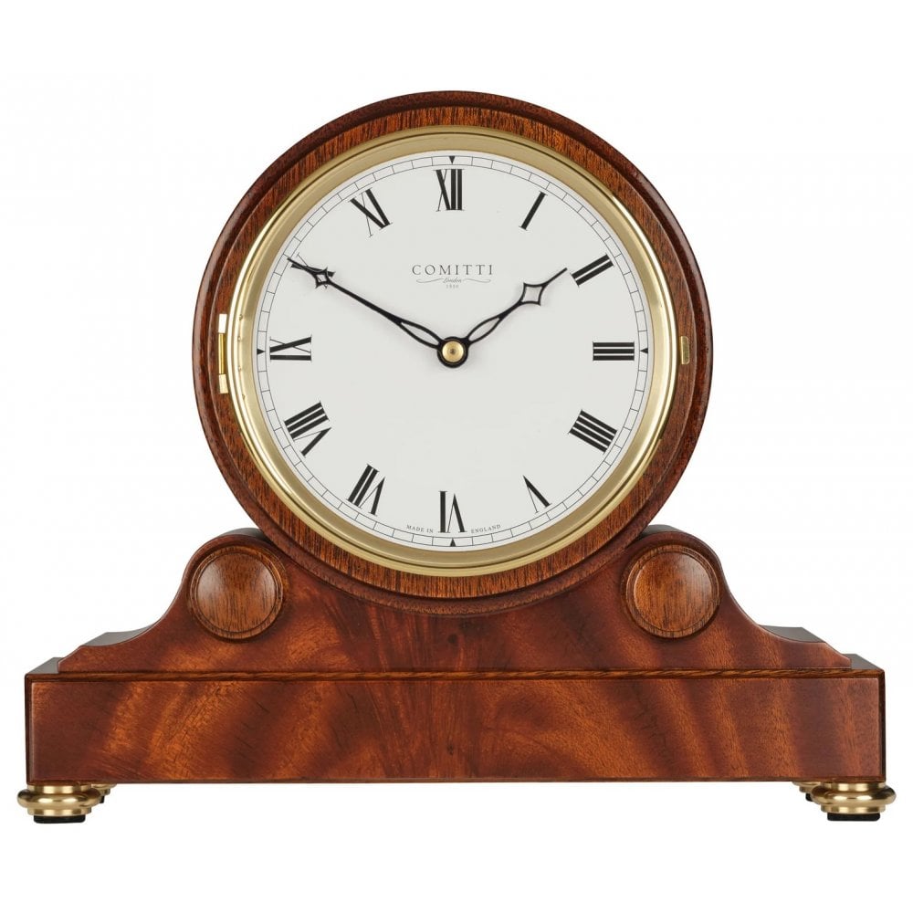 Mahogany Wooden Barrel Quartz Mantel Clock C4009Q-S